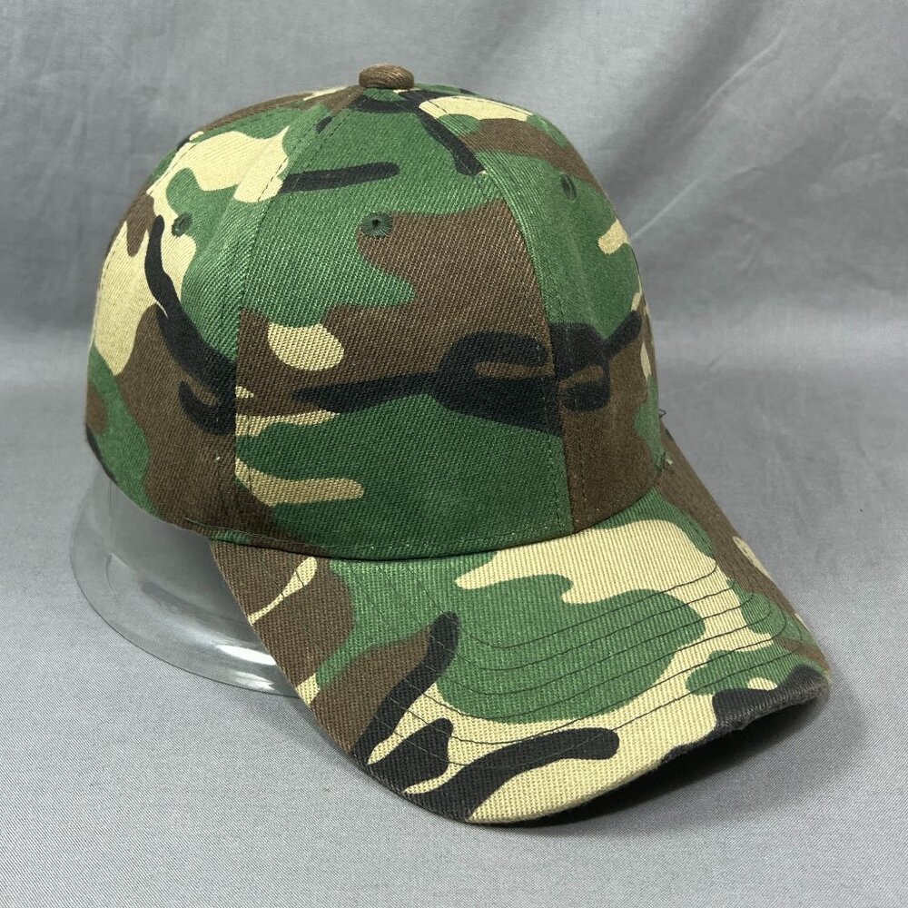 Woodland Camouflage Strapback Hat Camo Trucker Adjustable Hunting Outdoor Mens